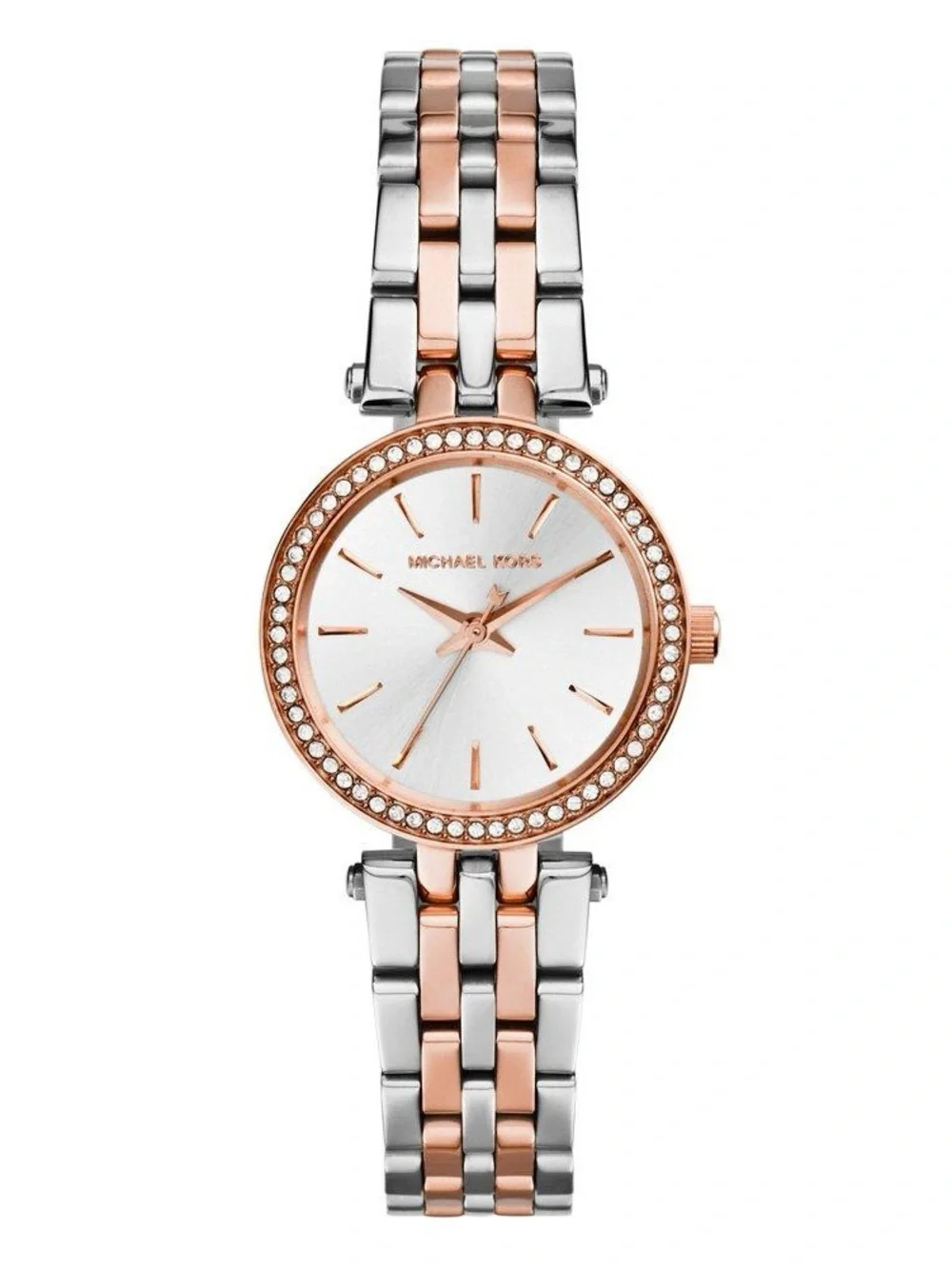 Michael Kors Darci Mini 26mm Stainless Steel and Rose Gold Tone Crystal Ladies
